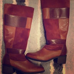 Brown long boots